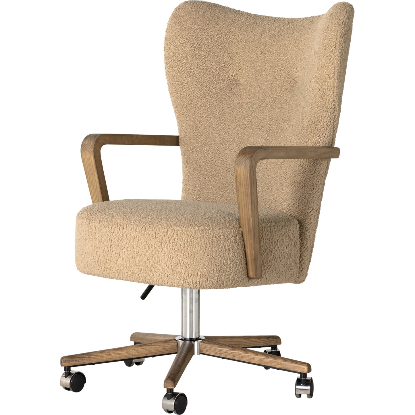 001 SI-1977555 | Primary Silo | Melrose Desk Chair by Four Hands. Made from 100% polyester, solid ash, aluminum in a modern style.