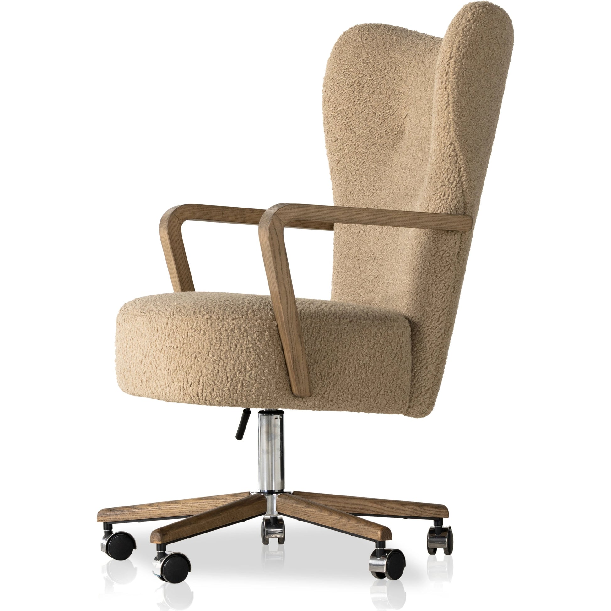 Melrose Desk Chair by Four Hands. Made from 100% polyester, solid ash, aluminum in a modern style.