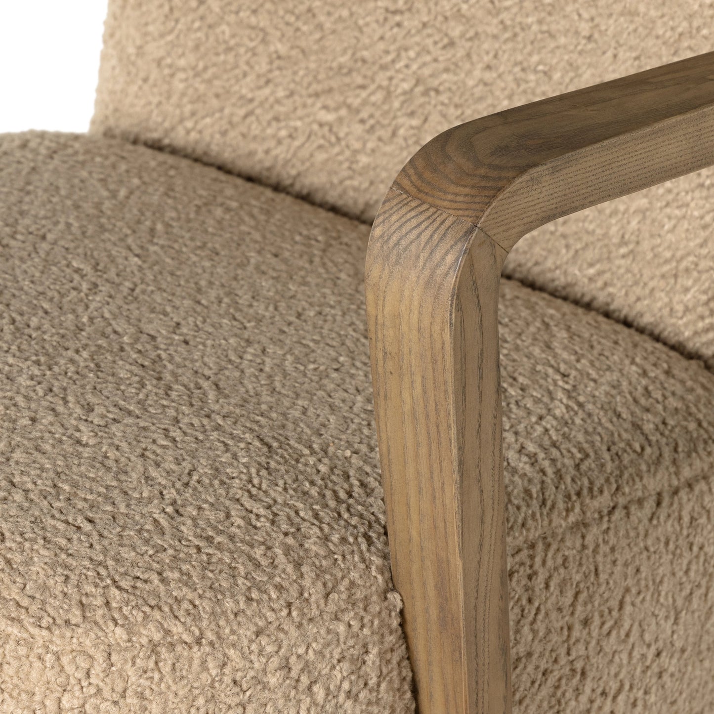 007 SI-1977555 | Closeup | Melrose Desk Chair by Four Hands. Made from 100% polyester, solid ash, aluminum in a modern style.