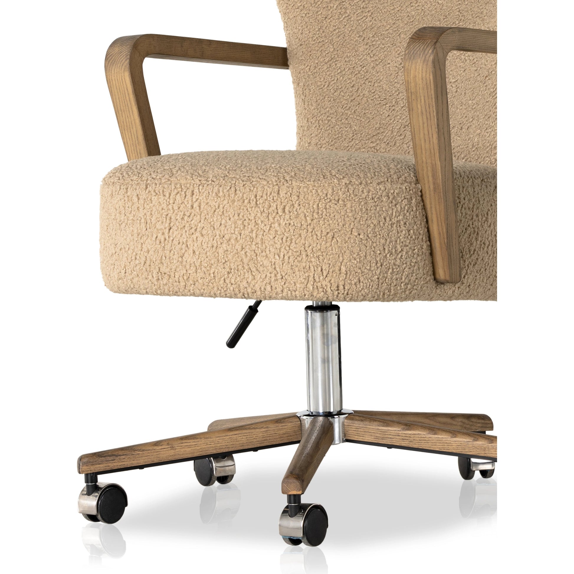 Melrose Desk Chair by Four Hands. Made from 100% polyester, solid ash, aluminum in a modern style.