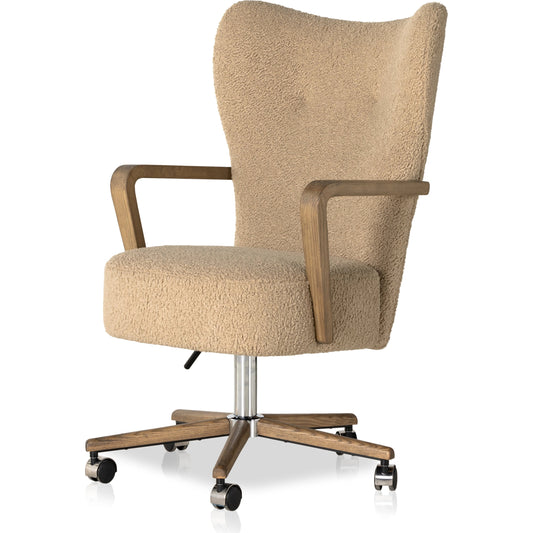 Melrose Desk Chair by Four Hands. Made from 100% polyester, solid ash, aluminum in a modern style.