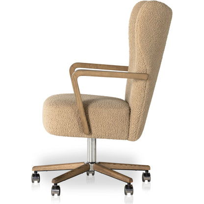 Melrose Desk Chair by Four Hands. Made from 100% polyester, solid ash, aluminum in a modern style.