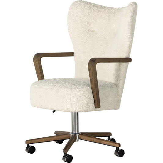 Melrose Desk Chair by Four Hands. Made from 100% polyester, solid ash, aluminum in a modern style.