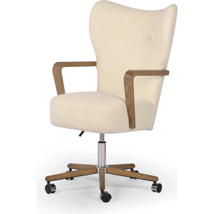 Melrose Desk Chair by Four Hands. Made from 100% polyester, solid ash, aluminum in a modern style.
