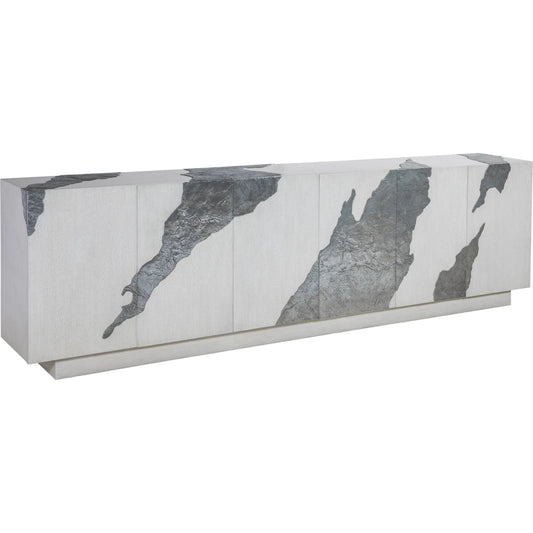 Contago White Long Media Console by Artistica Home in ivory. Made from unique in a unique style.