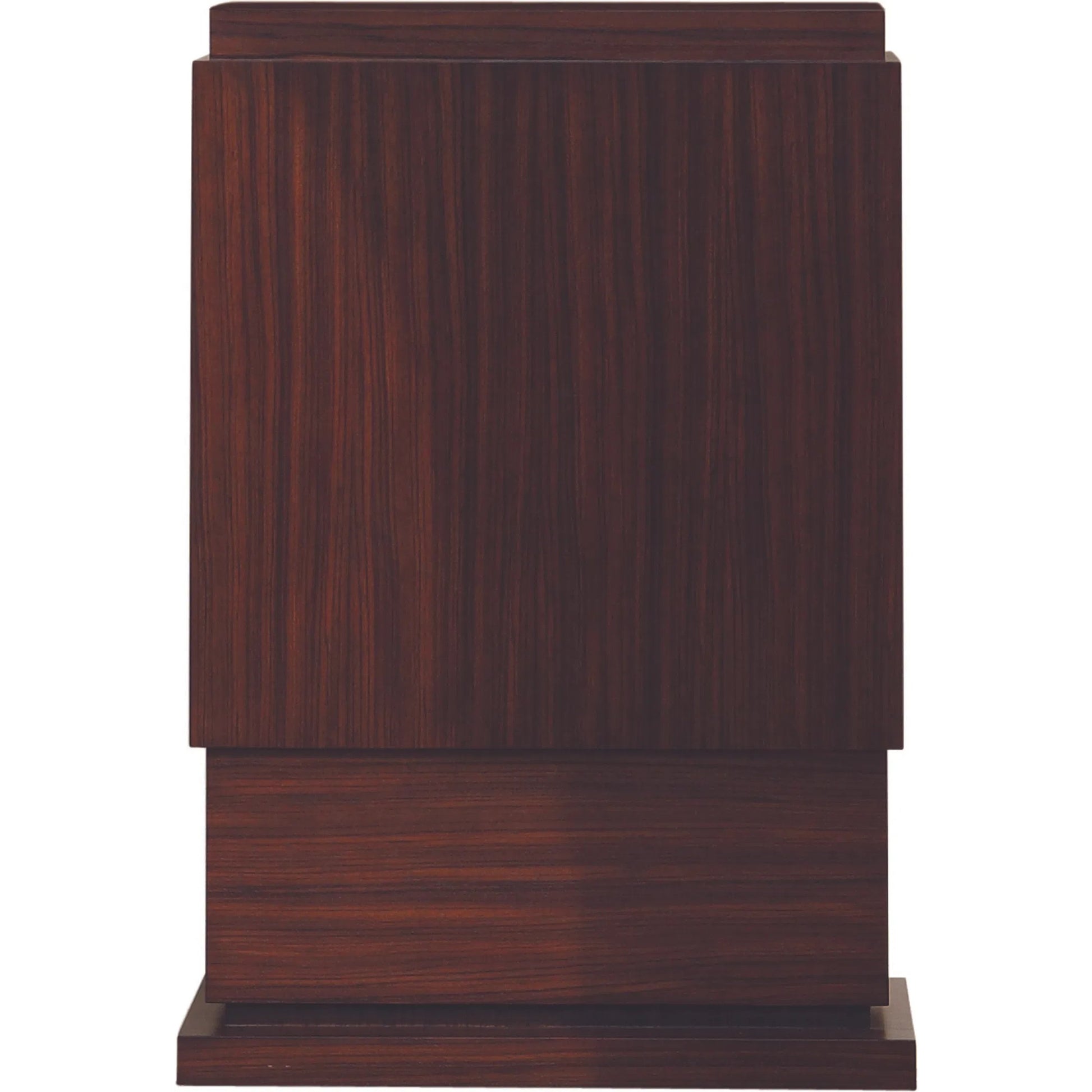 Wide Skyscraper Pedestal by Global Views in dark walnut, satin lacquer, zebra. Made from birch, mdf in a transitional style.
