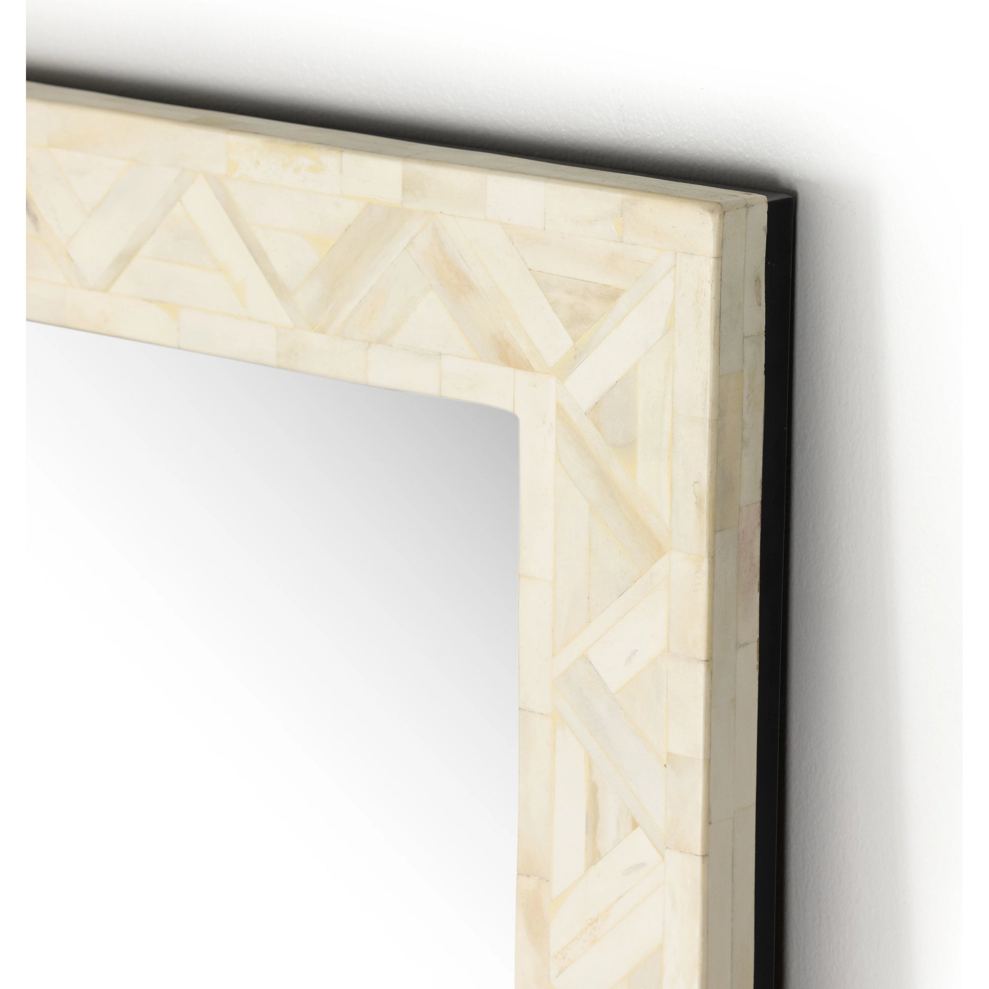 Loredo Floor Mirror by Four Hands in white bone. Made from iron, 100% bone, mirror in a modern style.