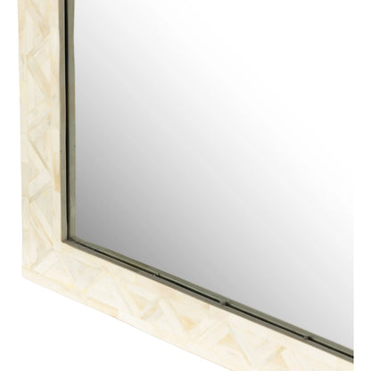 Loredo Floor Mirror by Four Hands in white bone. Made from iron, 100% bone, mirror in a modern style.