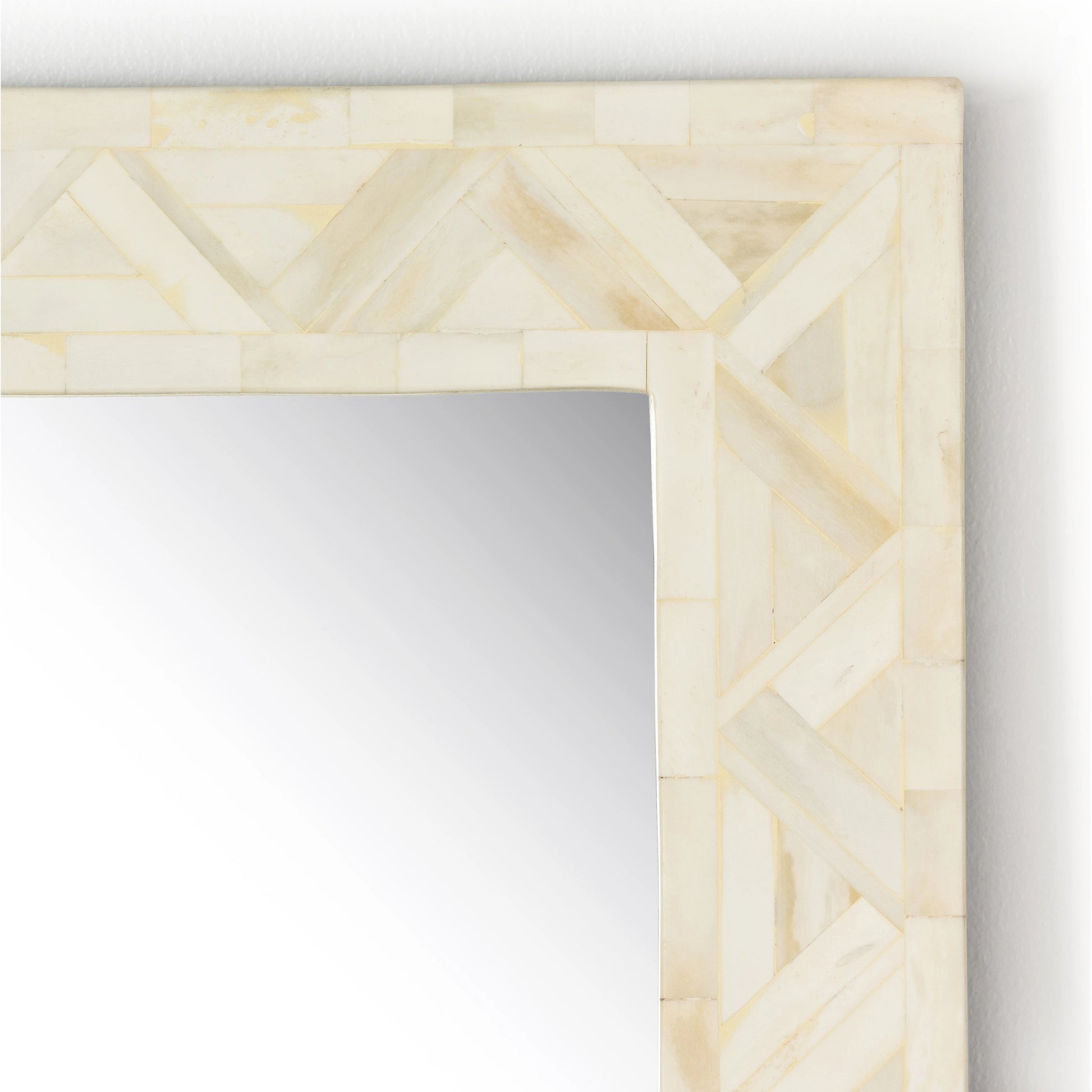 Loredo Floor Mirror by Four Hands in white bone. Made from iron, 100% bone, mirror in a modern style.
