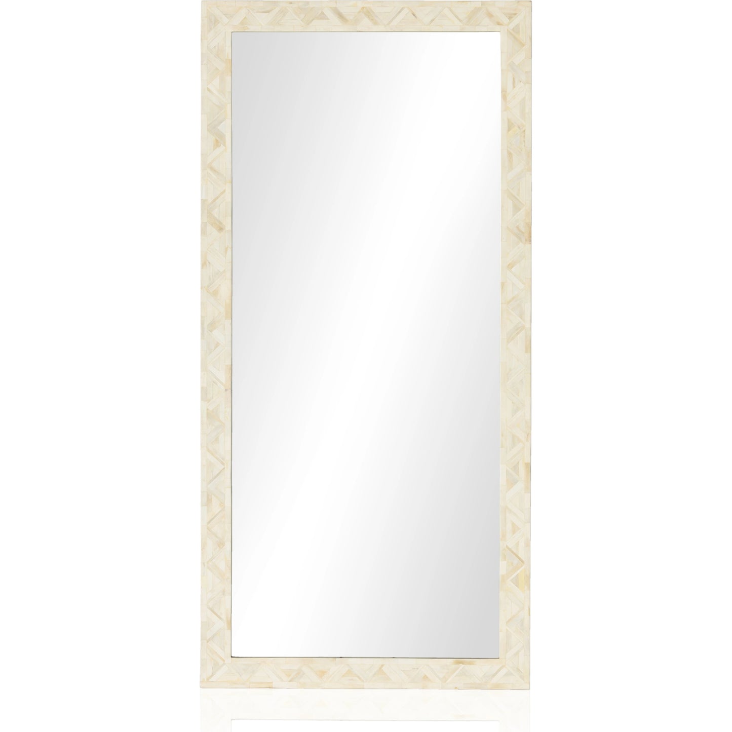 001 SI-1977488 | Additional Silo | Loredo Floor Mirror by Four Hands in white bone. Made from iron, 100% bone, mirror in a modern style.