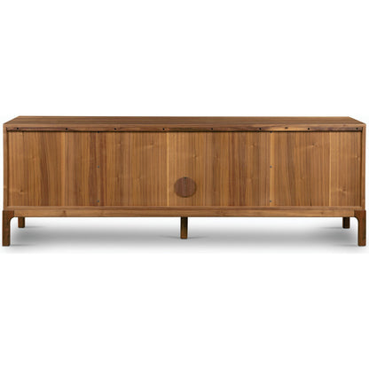 Arturo Media Console by Four Hands in natural walnut veneer. Made from walnut veneer in a modern style.