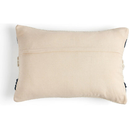 Textured Stripe Pillow by Four Hands in navy, natural, cream backing. Made from unique in a transitional style.