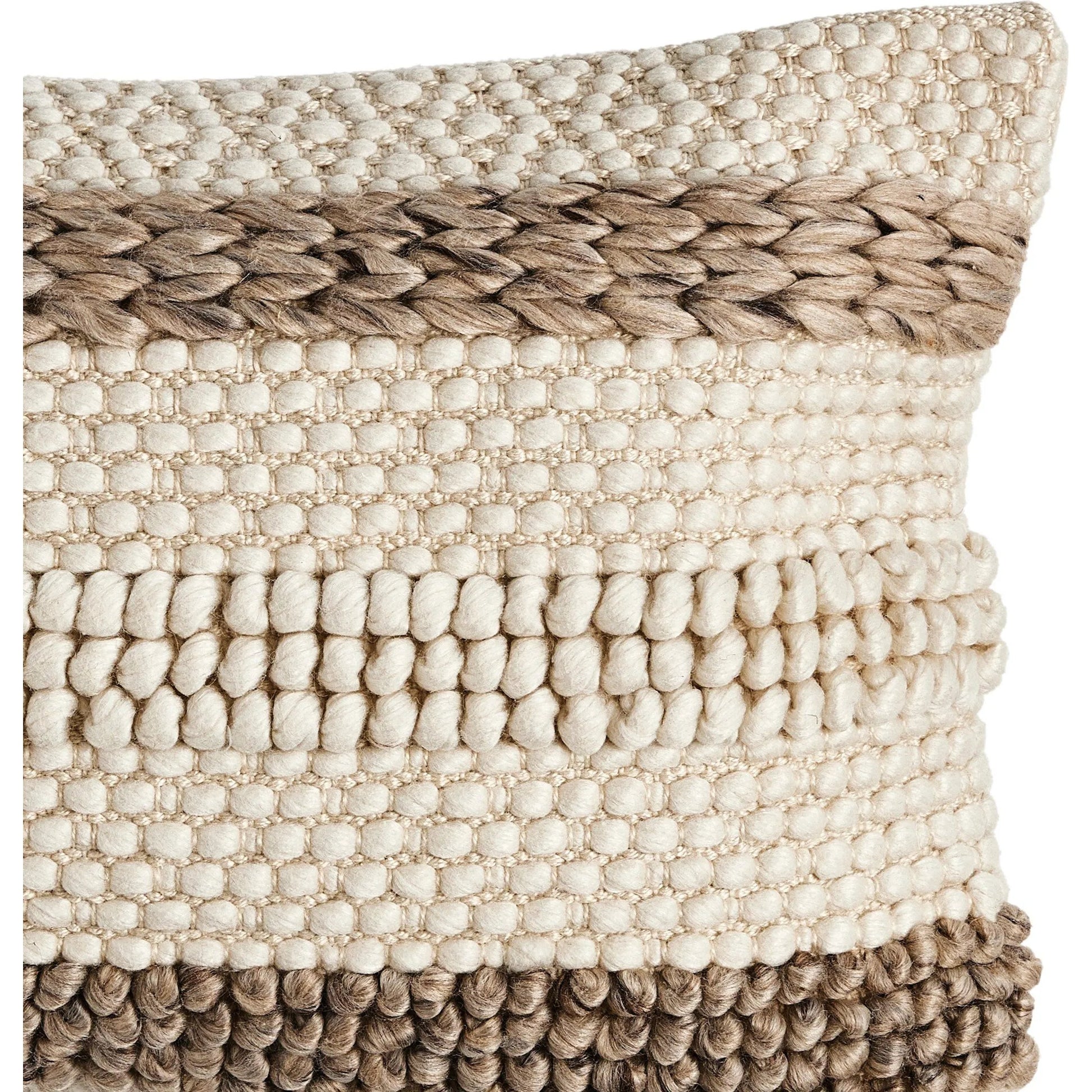 Textured Stripe Pillow by Four Hands in navy, natural, cream backing. Made from unique in a transitional style.