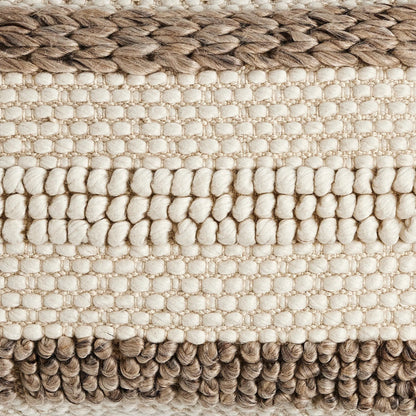 Textured Stripe Pillow by Four Hands in navy, natural, cream backing. Made from unique in a transitional style.