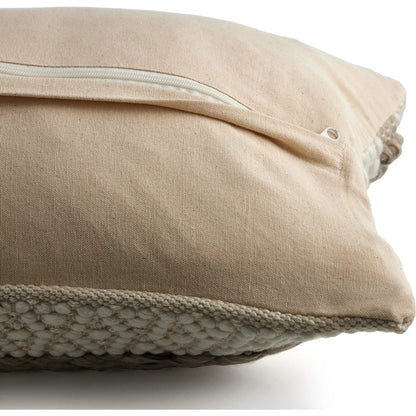 Textured Stripe Pillow by Four Hands in navy, natural, cream backing. Made from unique in a transitional style.