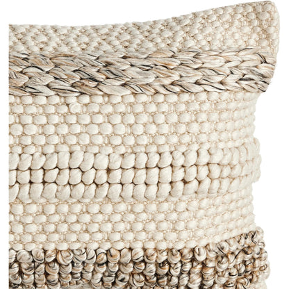 Textured Stripe Pillow by Four Hands in navy, natural, cream backing. Made from unique in a transitional style.