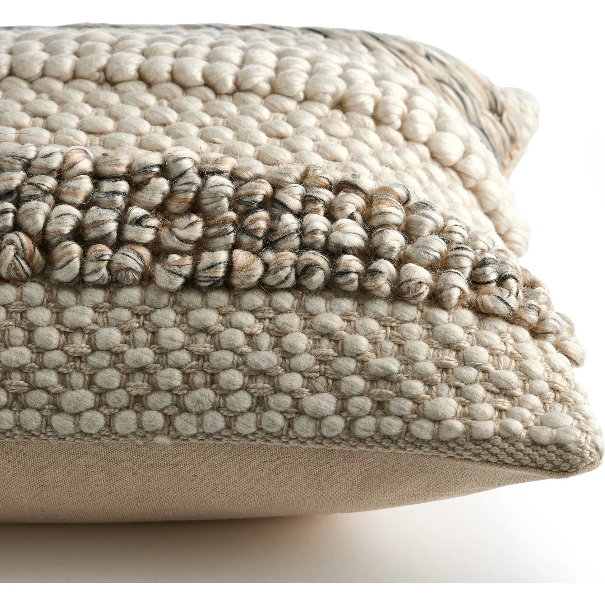Textured Stripe Pillow by Four Hands in navy, natural, cream backing. Made from unique in a transitional style.