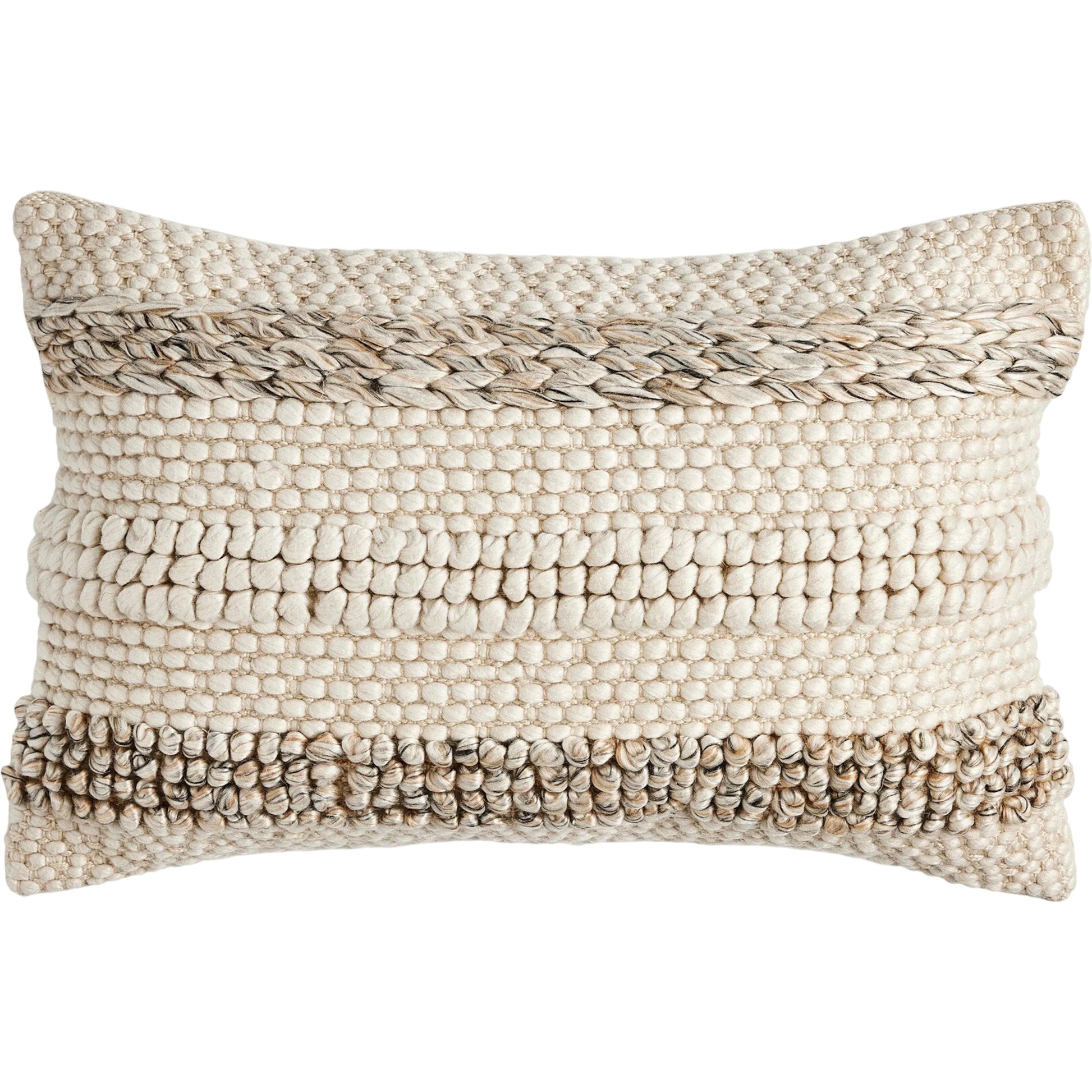 Textured Stripe Pillow by Four Hands in navy, natural, cream backing. Made from unique in a transitional style.