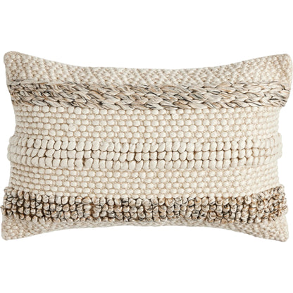 Textured Stripe Pillow by Four Hands in navy, natural, cream backing. Made from unique in a transitional style.