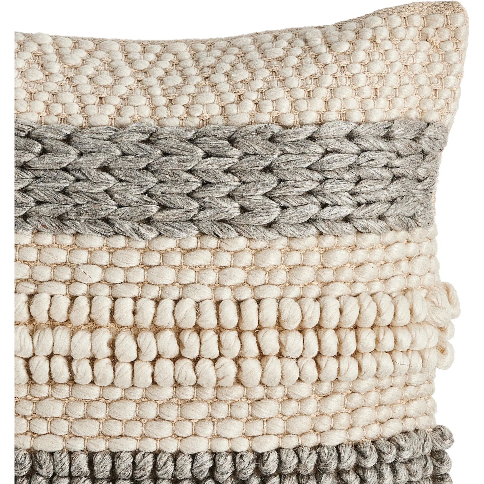 Textured Stripe Pillow by Four Hands in navy, natural, cream backing. Made from unique in a transitional style.