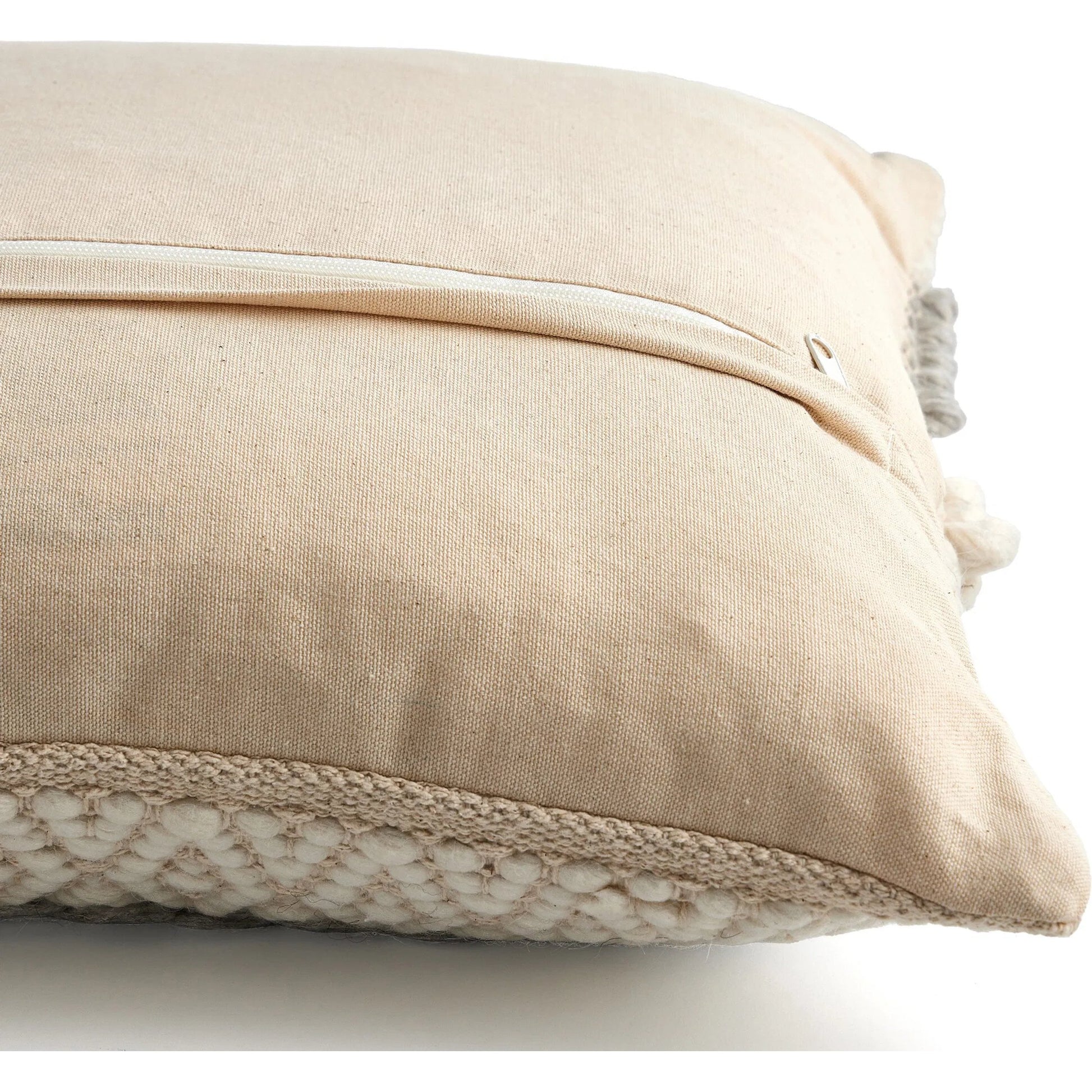 Textured Stripe Pillow by Four Hands in navy, natural, cream backing. Made from unique in a transitional style.