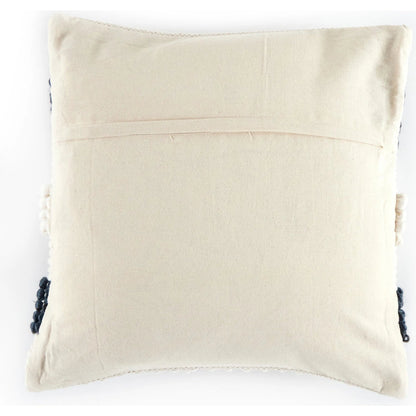 Textured Stripe Pillow by Four Hands in navy, natural, cream backing. Made from unique in a transitional style.