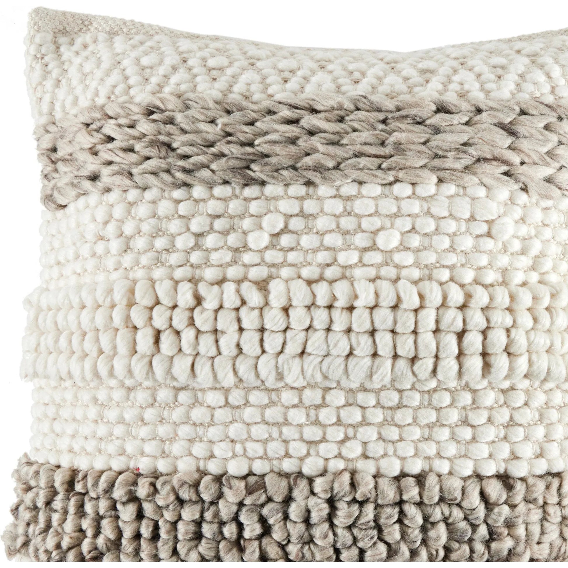 Textured Stripe Pillow by Four Hands in navy, natural, cream backing. Made from unique in a transitional style.