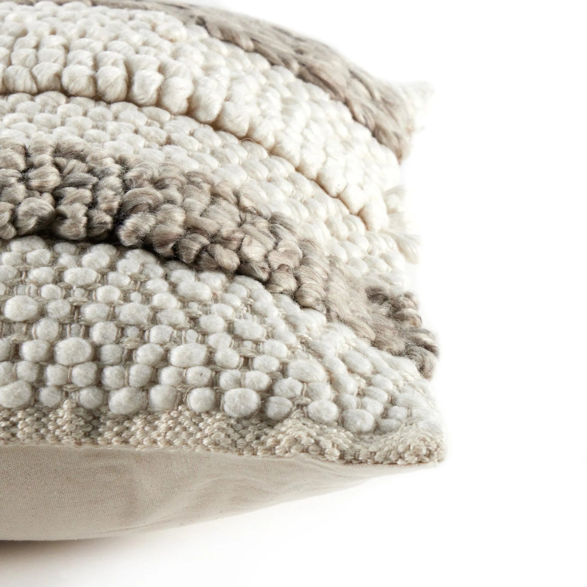 Textured Stripe Pillow by Four Hands in navy, natural, cream backing. Made from unique in a transitional style.