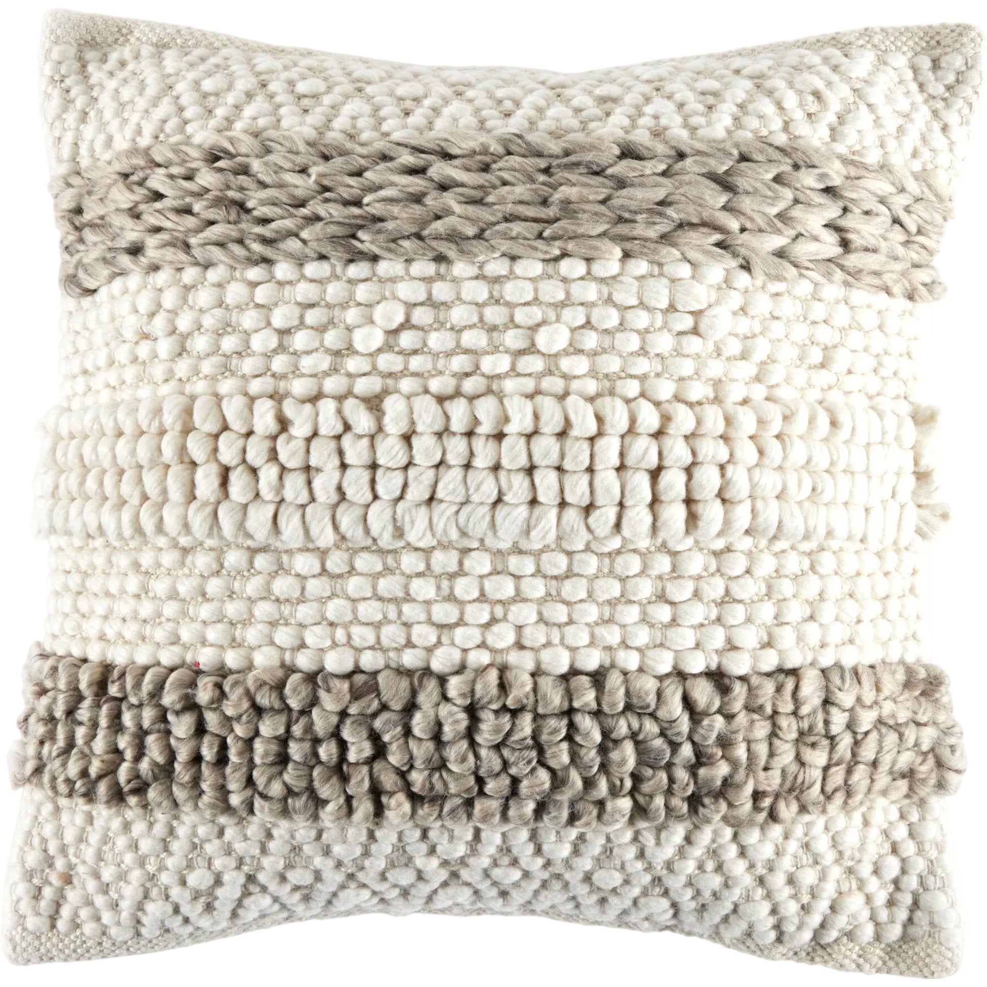 Textured Stripe Pillow by Four Hands in navy, natural, cream backing. Made from unique in a transitional style.