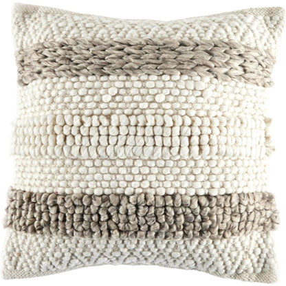 Textured Stripe Pillow by Four Hands in navy, natural, cream backing. Made from unique in a transitional style.