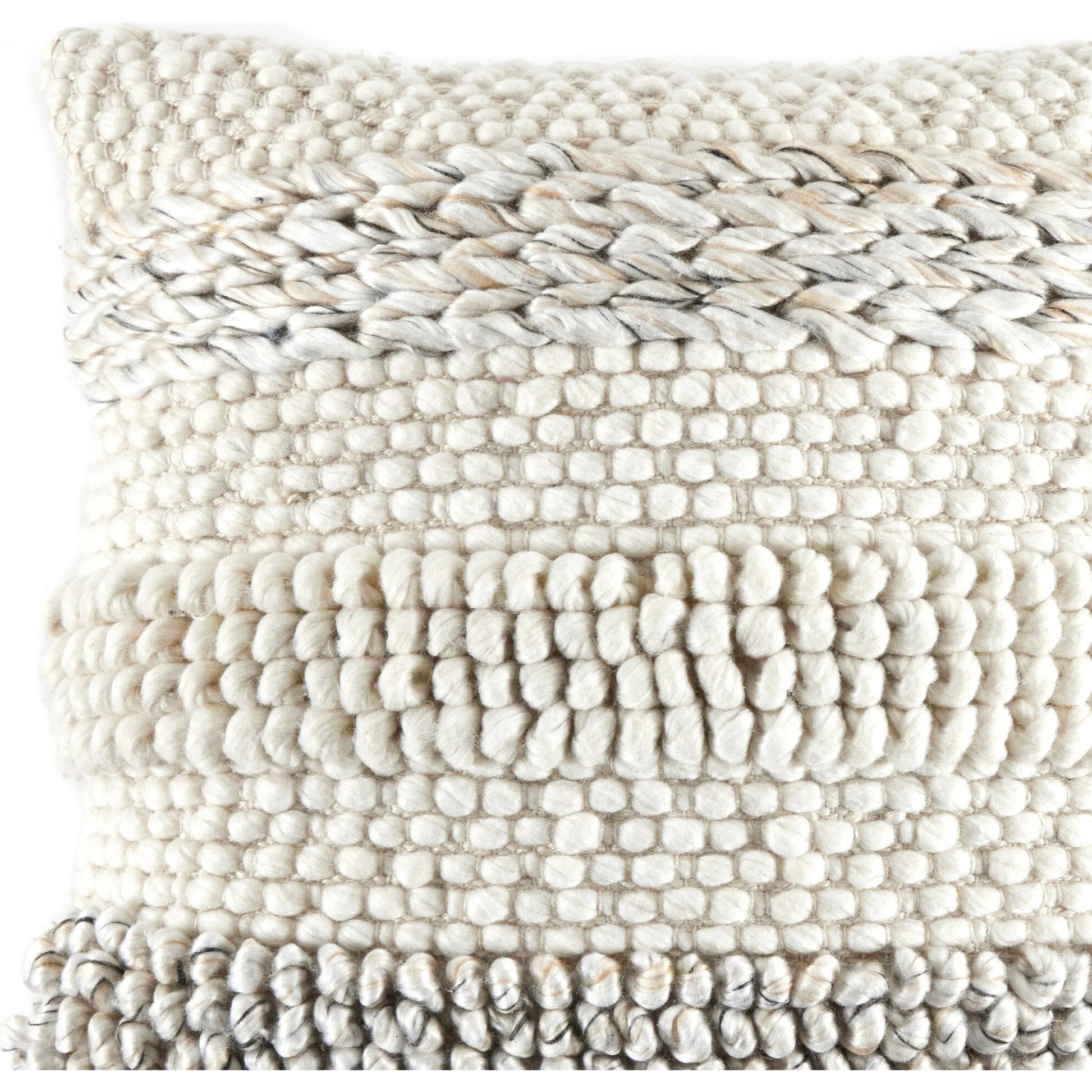 Textured Stripe Pillow by Four Hands in navy, natural, cream backing. Made from unique in a transitional style.