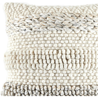 Textured Stripe Pillow by Four Hands in navy, natural, cream backing. Made from unique in a transitional style.