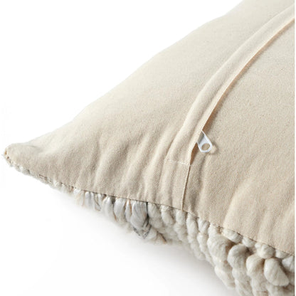 Textured Stripe Pillow by Four Hands in navy, natural, cream backing. Made from unique in a transitional style.
