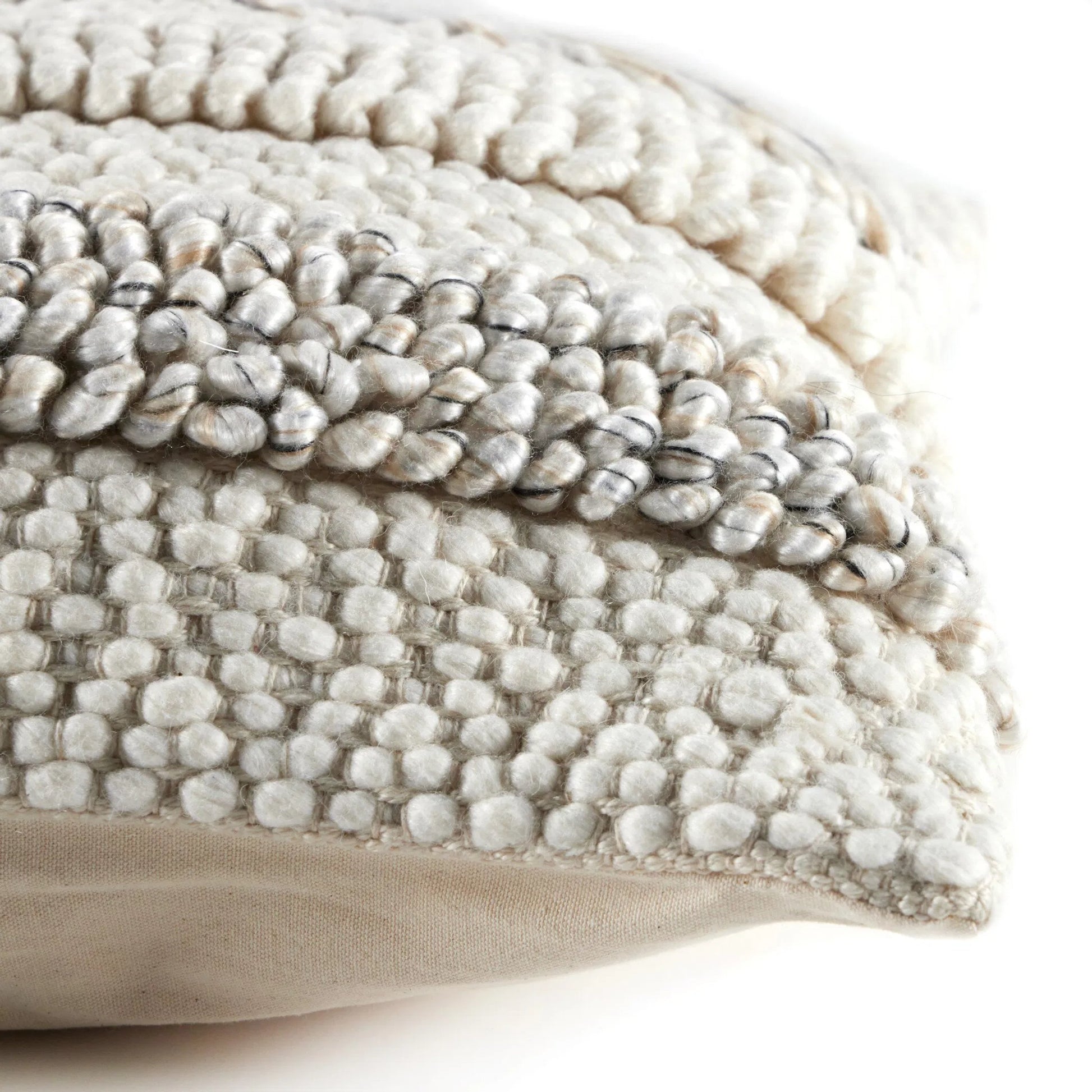 Textured Stripe Pillow by Four Hands in navy, natural, cream backing. Made from unique in a transitional style.