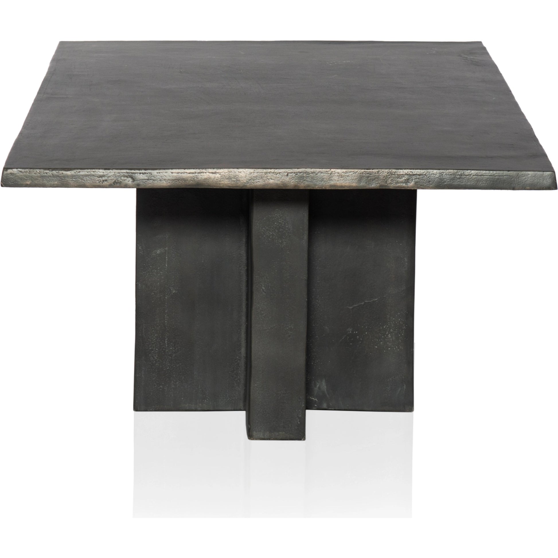 Terrell Outdoor Coffee Table by Four Hands in aged grey. Made from aluminum, engineered hardwood in a modern style.