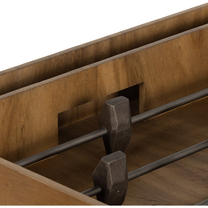 Foosball Table by Four Hands in natural brown guanacaste. Made from aluminum, iron in a modern style.