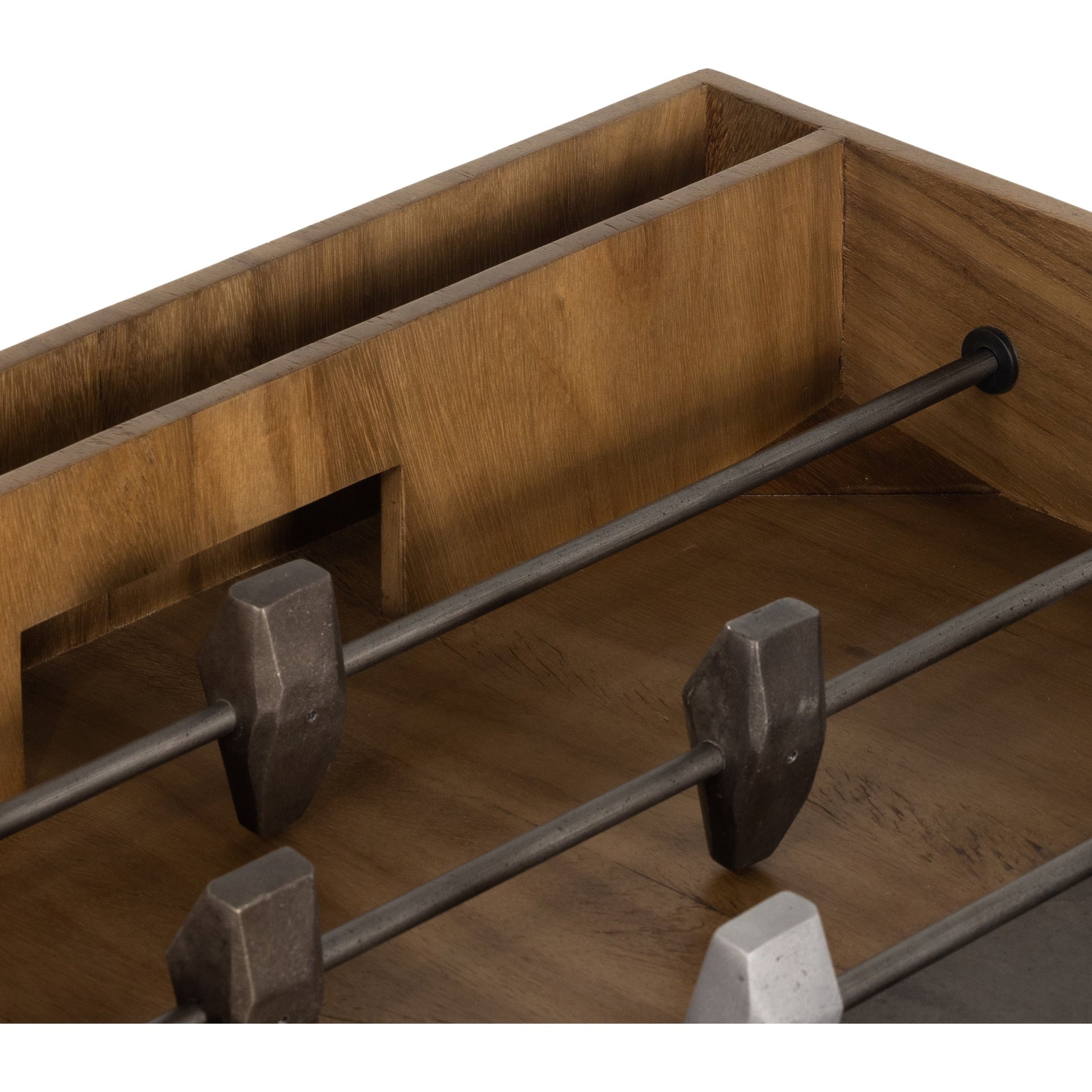 Foosball Table by Four Hands in natural brown guanacaste. Made from aluminum, iron in a modern style.
