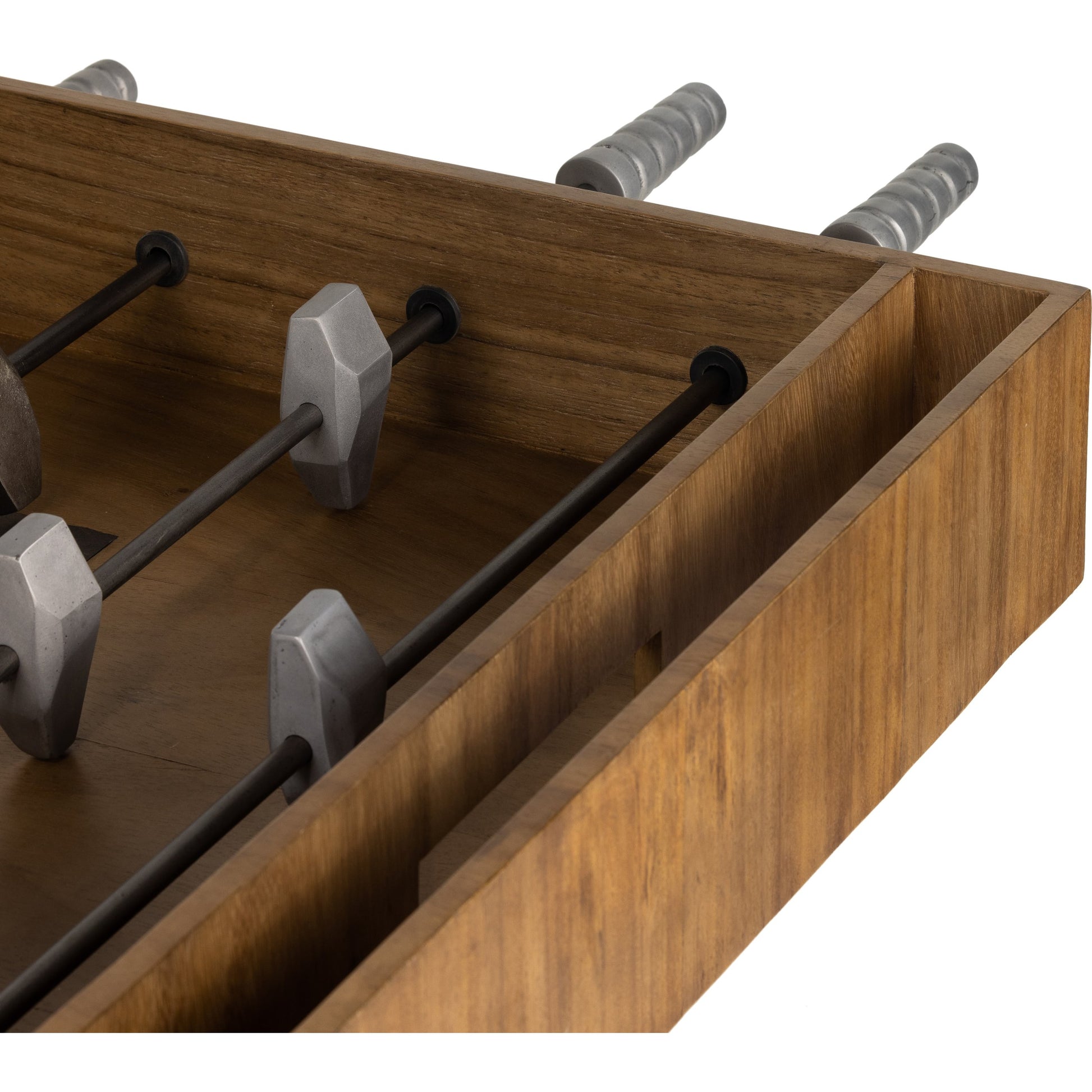 Foosball Table by Four Hands in natural brown guanacaste. Made from aluminum, iron in a modern style.