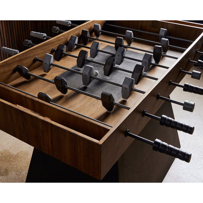 Foosball Table by Four Hands in natural brown guanacaste. Made from aluminum, iron in a modern style.