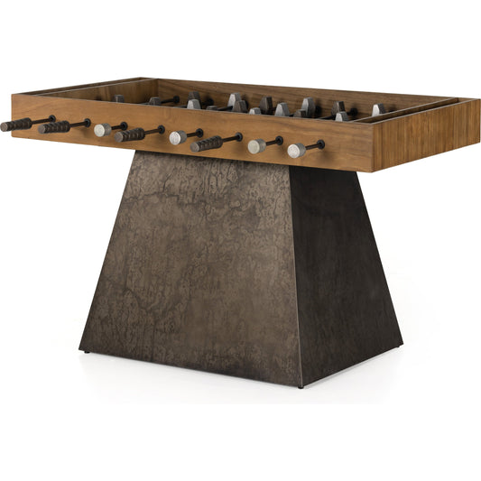 Foosball Table by Four Hands in natural brown guanacaste. Made from aluminum, iron in a modern style.