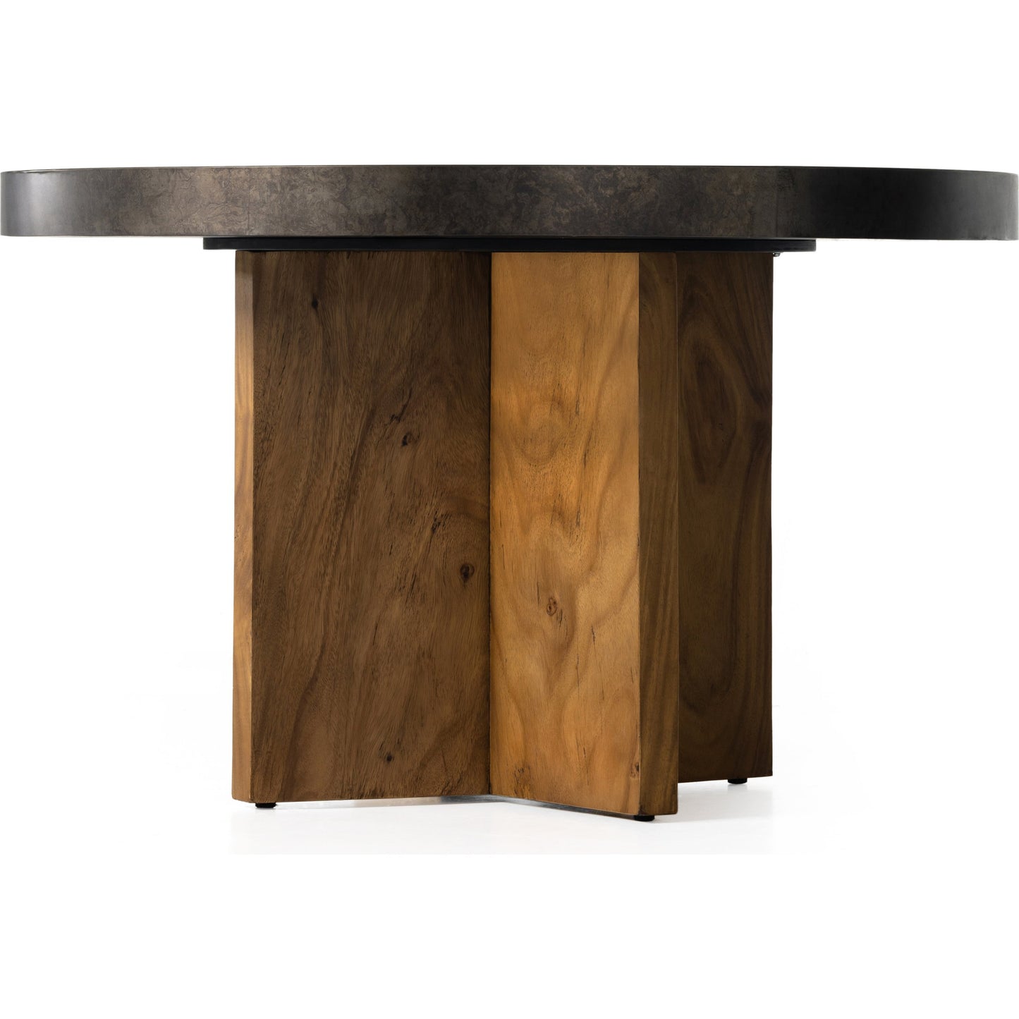 002 SI-1902228 | Additional Silo | Poker Table by Four Hands in natural brown guanacaste, aged metal. Made from thick guanacaste veneer, iron in a modern style.