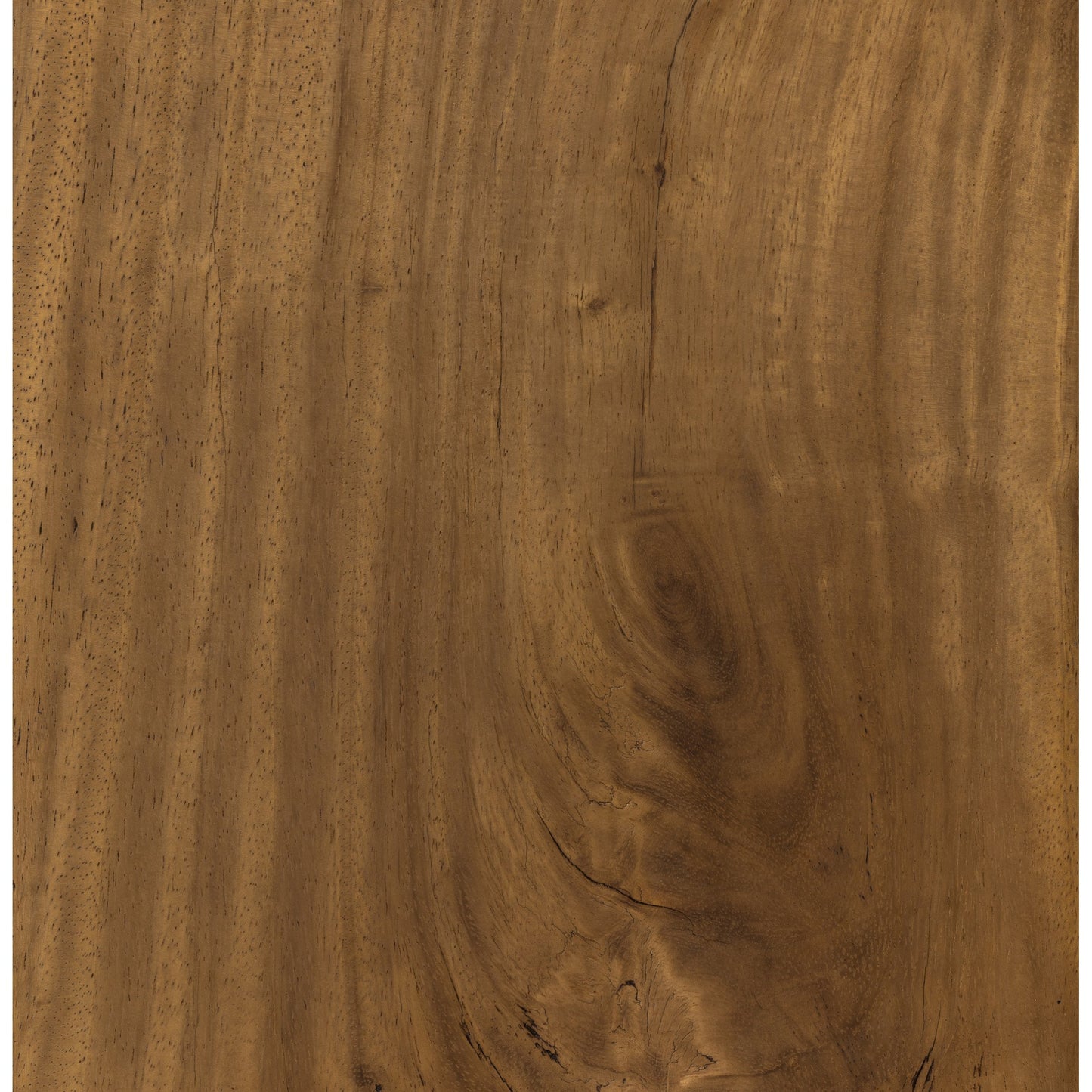 004 SI-1902228 | Closeup | Poker Table by Four Hands in natural brown guanacaste, aged metal. Made from thick guanacaste veneer, iron in a modern style.