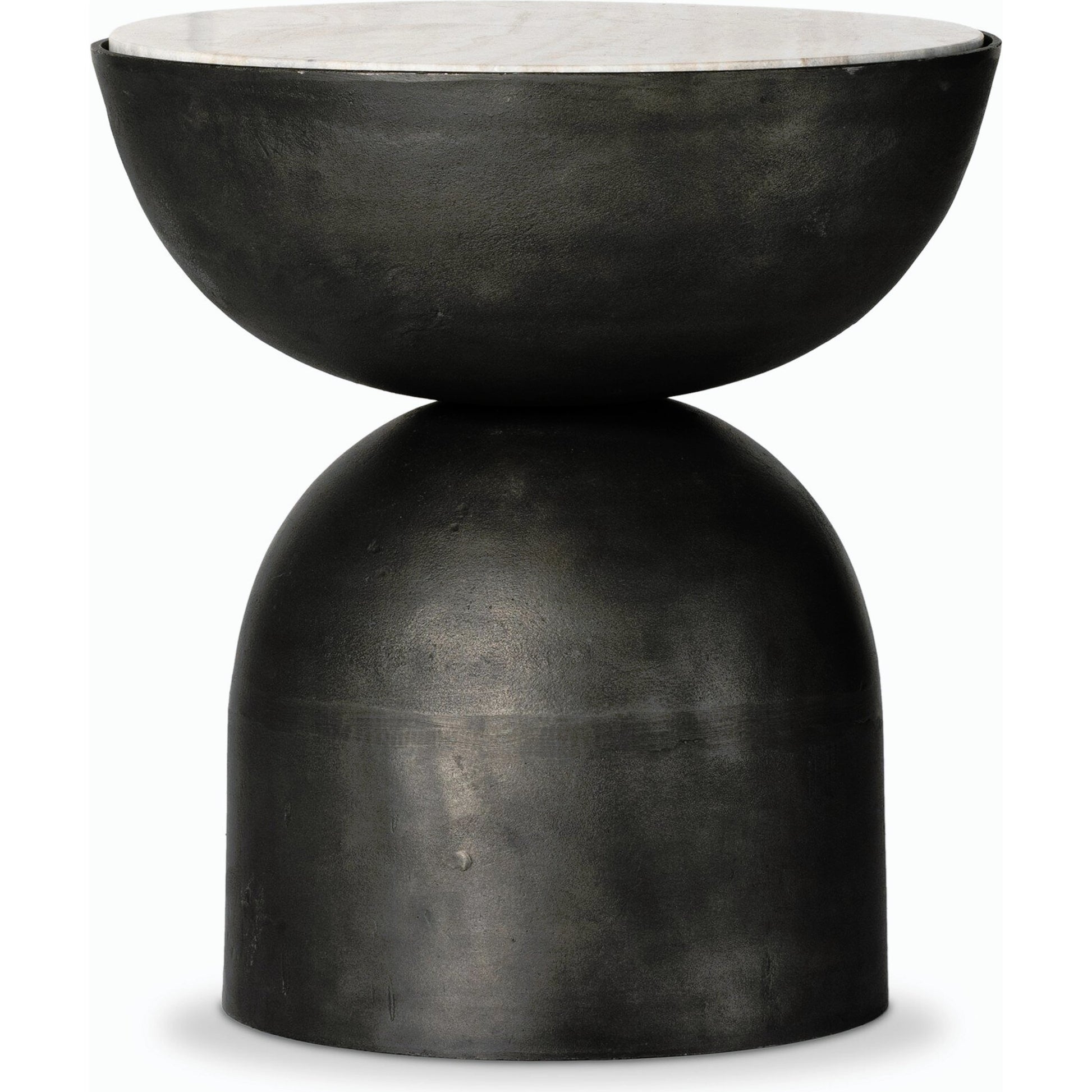 Corbett End Table by Four Hands. Made from solid marble, aluminum, engineered hardwood in a modern style.
