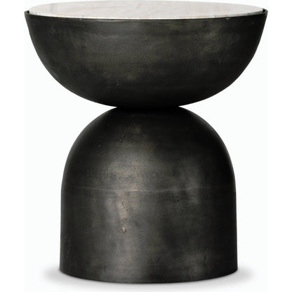 Corbett End Table by Four Hands. Made from solid marble, aluminum, engineered hardwood in a modern style.