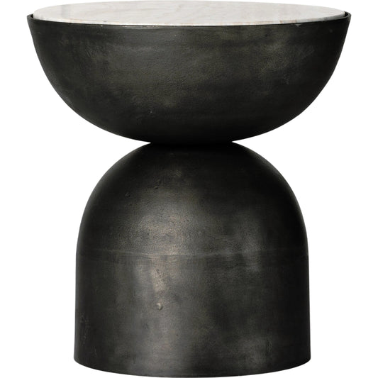 Corbett End Table by Four Hands. Made from solid marble, aluminum, engineered hardwood in a modern style.