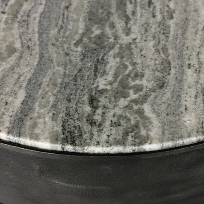 Corbett End Table by Four Hands. Made from solid marble, aluminum, engineered hardwood in a modern style.