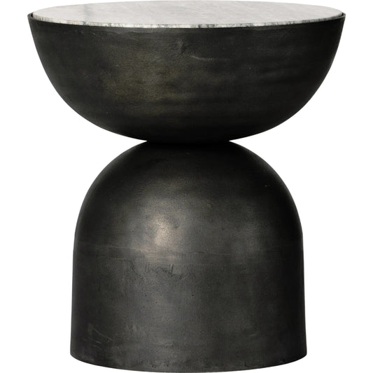 Corbett End Table by Four Hands. Made from solid marble, aluminum, engineered hardwood in a modern style.