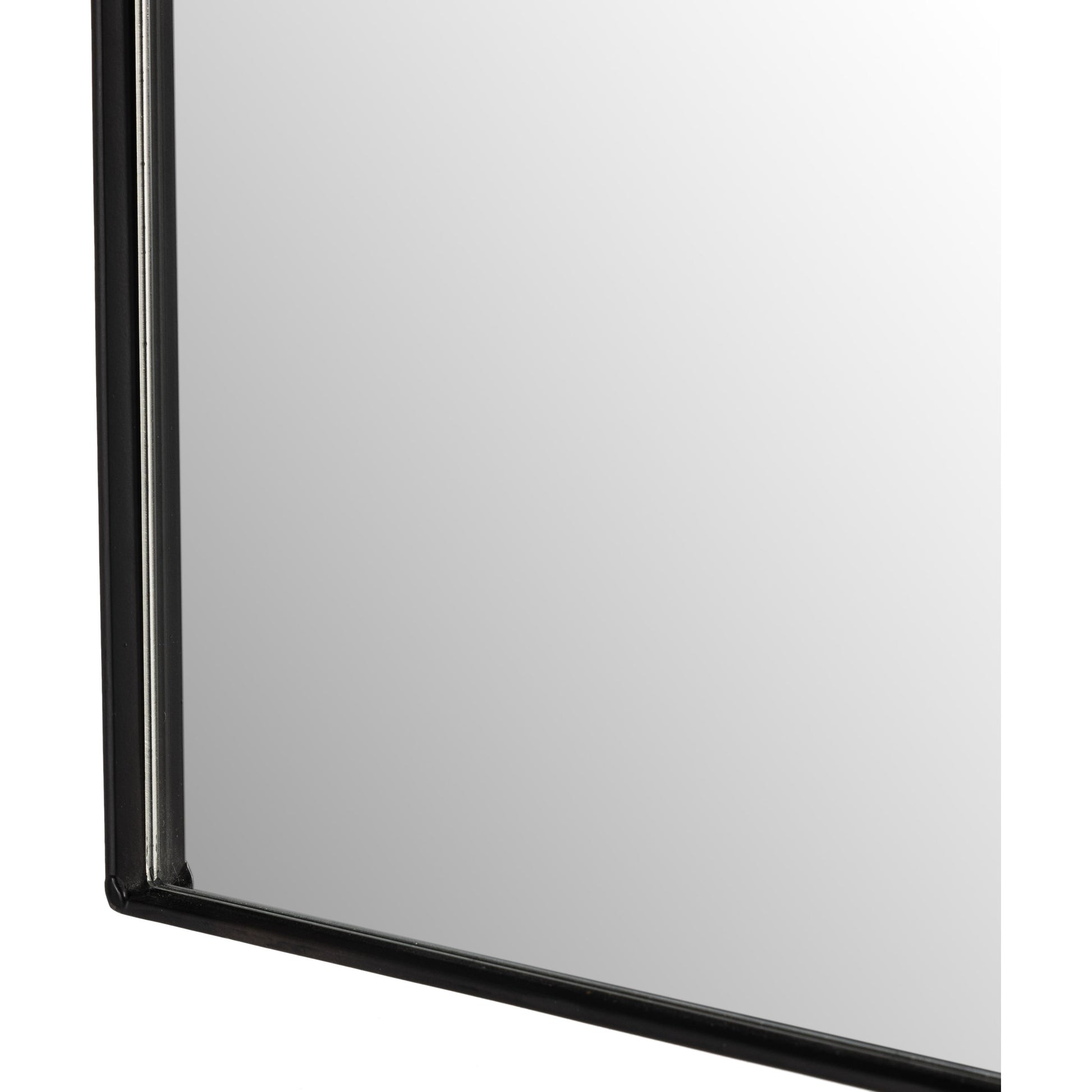 Jacques I Mirror by Four Hands in gunmetal. Made from iron, engineered hardwood, mirror in a modern style.