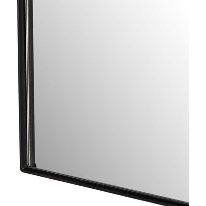 Jacques I Mirror by Four Hands in gunmetal. Made from iron, engineered hardwood, mirror in a modern style.