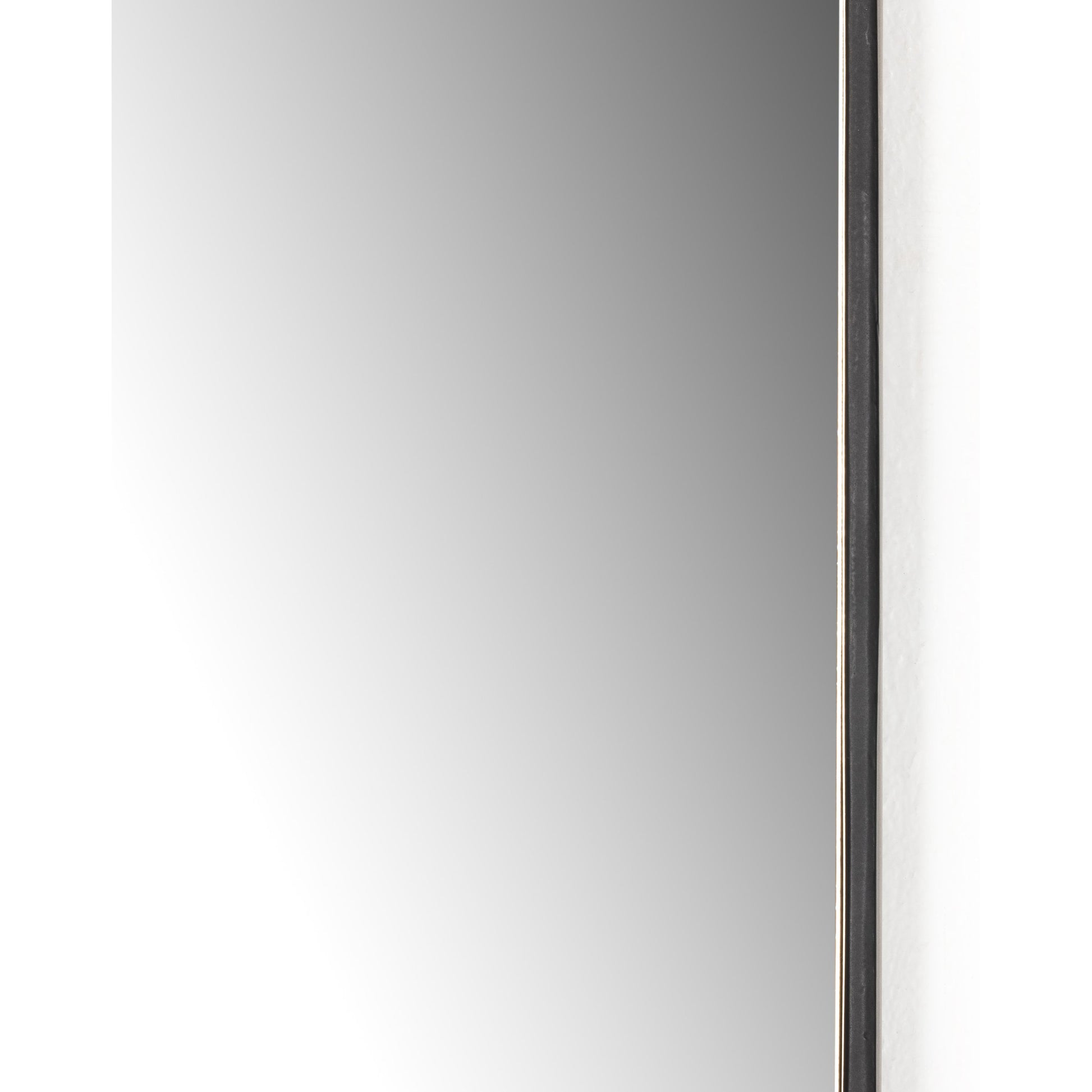 Jacques I Mirror by Four Hands in gunmetal. Made from iron, engineered hardwood, mirror in a modern style.